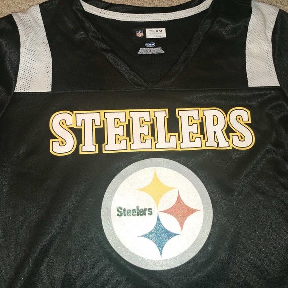 Ladies NFL Pittsburgh Steelers Sparkly Jersey Top M - Picture 3 of 6